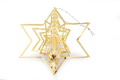 Pz 1 Decorazione Stella Metallo Oro 12 Cm Decorazione Albero Di Natale
